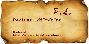 Perlusz Lóránt névjegykártya