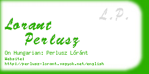 lorant perlusz business card